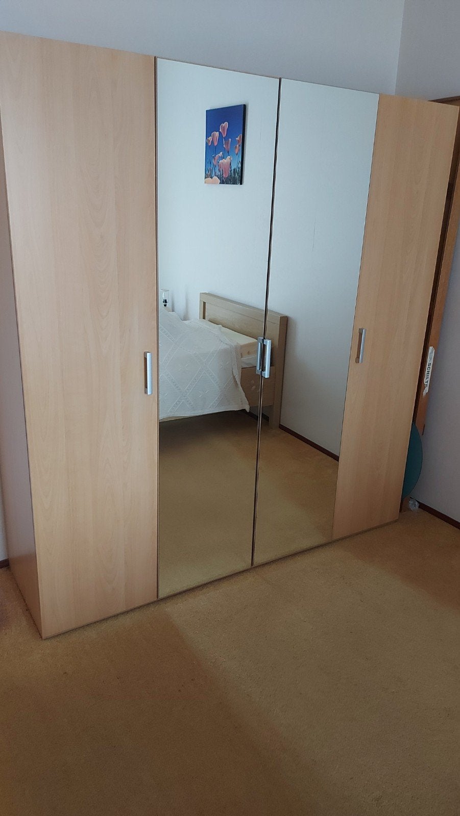 Kast met spiegeldeuren, 1.85 breed en 1.90 hoog, Ophalen, Met deur(en), Gebruikt, 150 tot 200 cm
