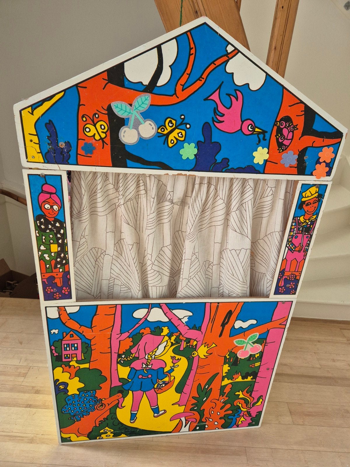 Vintage Poppenkast met kleurrijke illustraties, Ophalen, Gebruikt, Overige typen