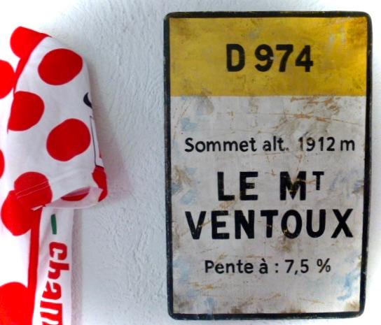 Frans verkeersbord/Tour de France/cadeau/fietsen/Ventoux, 25 cm, Hout, Ophalen of Verzenden, B6