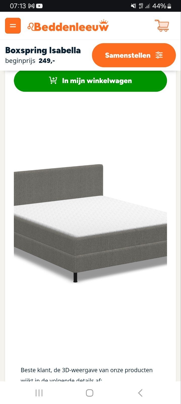 Boxspring Isabella - Comfortabel en Stijlvol, Tweepersoons, Ophalen of Verzenden, Zo goed als nieuw, Overige maten