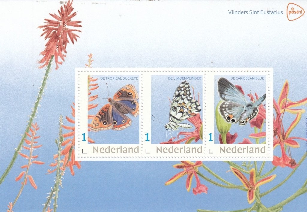 Nederland- 2025.57- Postset Vlinders Sint Eustatius- P, Ophalen of Verzenden, Na 1940, Postfris