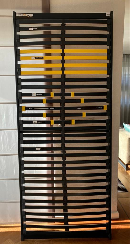 Lattenbodem 90x220 Bossflex 400 - Verstelbare zones, Huis en Inrichting, Slaapkamer | Matrassen en Bedbodems, Ophalen, 90 cm, Eenpersoons