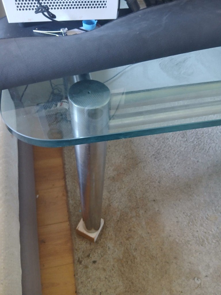 Gratis tafel met glasplaat, Huis en Inrichting, Tafels | Eettafels, Ophalen, Gebruikt, 100 tot 150 cm, 50 tot 100 cm