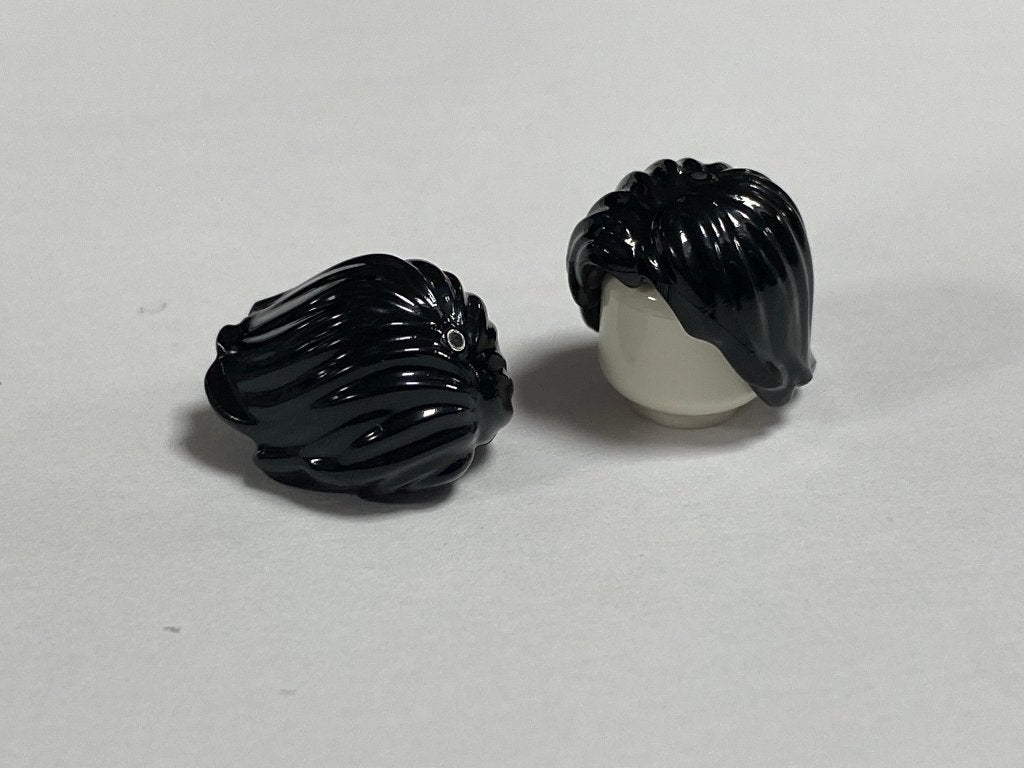 Partij Lego 2x nieuwe zwart haar met middenscheiding, Overige thema's, Lego, Nieuw, Ophalen of Verzenden