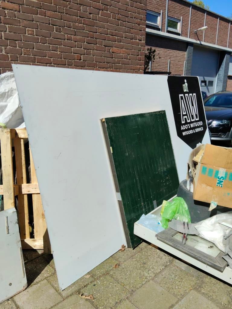 Aluminium reclamebord, Ophalen of Verzenden, Aluminium, 225 cm of meer, Raamkozijn
