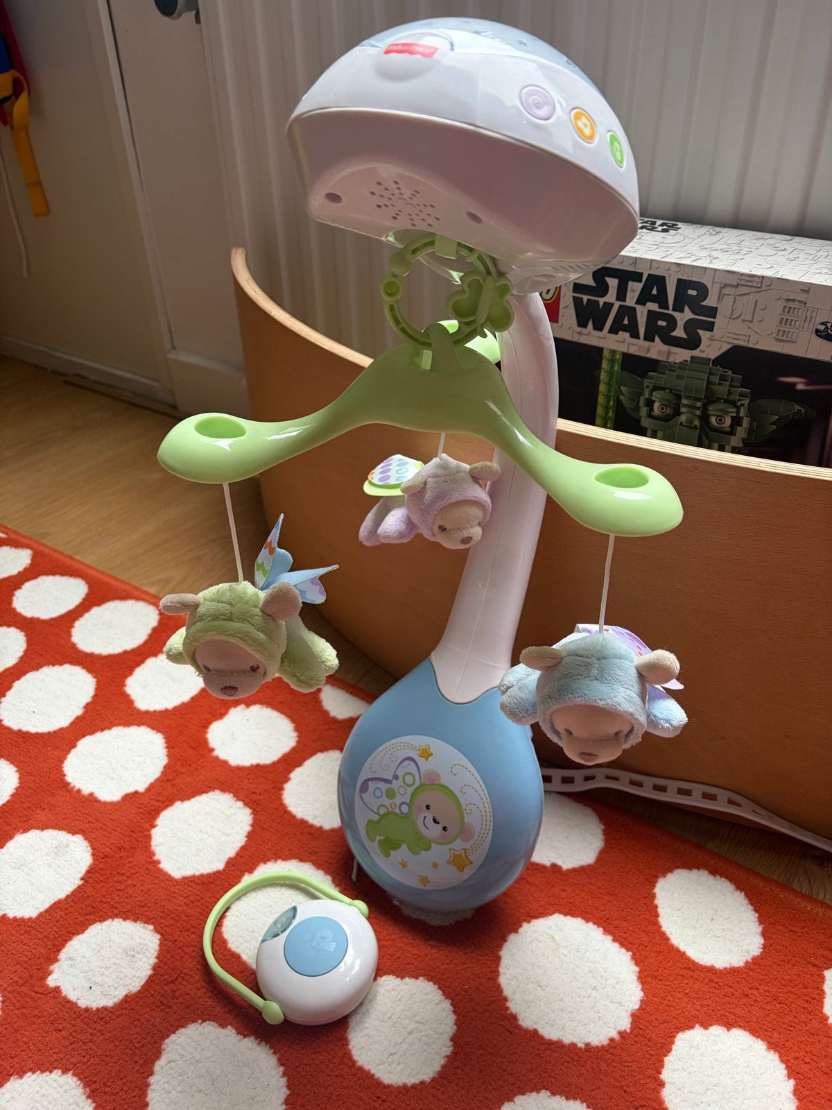 Fisher-Price Vlinderdromen Mobiel met Licht & Geluid, Ophalen, Zo goed als nieuw, Mobiel, Met licht