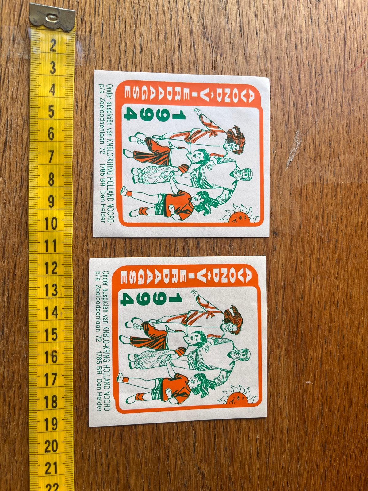 2x Avondvierdaagse 1994 stickers KNBLO Holland Noord, Verzamelen, Ophalen of Verzenden, Gebruikt, Overige typen