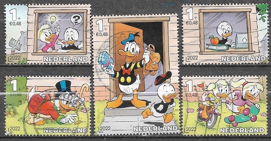 NL serie Kinderzegels - Fam. Donald Duck - 2022, Verzenden, Na 1940, Gestempeld