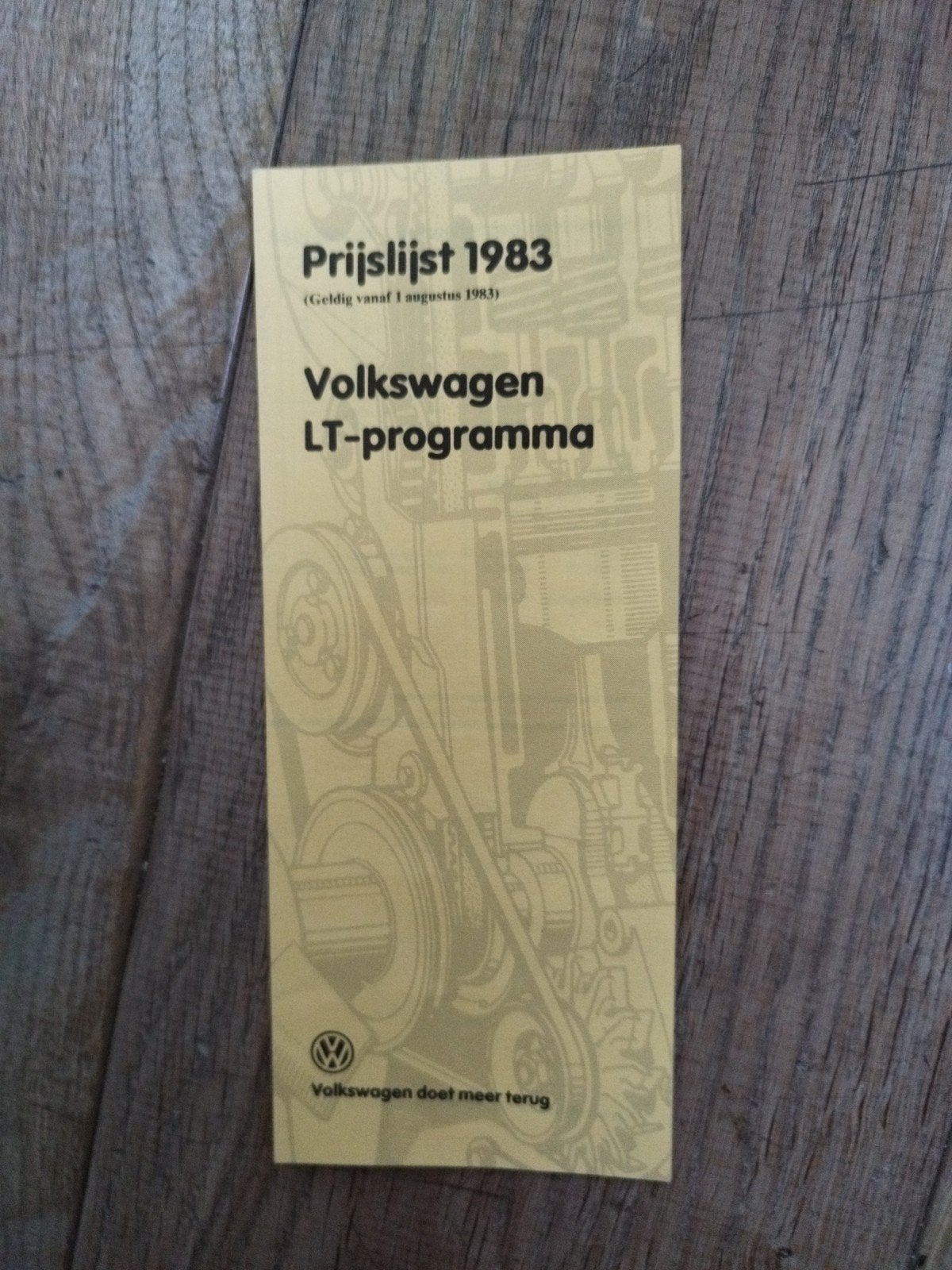 Volkswagen LT-programma Prijslijst 1983 - Nederlands, Volkswagen, Ophalen of Verzenden, Zo goed als nieuw, Volkswagen