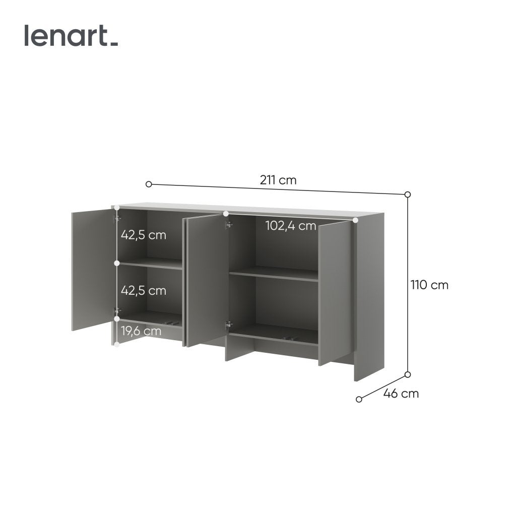 Concept opzetkast (110 cm hoog) - Grijs, Niet ingevuld, Niet ingevuld, Niet ingevuld