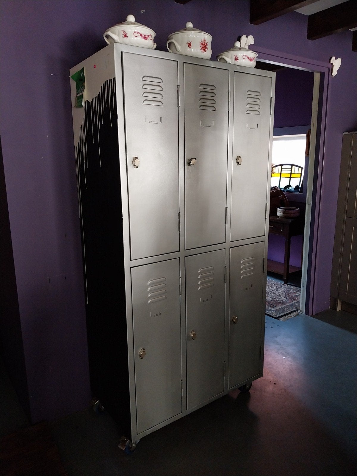 Unieke metalen lockerkast met 6 vakken, Ophalen, Gebruikt, Cynthia, Cynthiasandra@hotmail.com