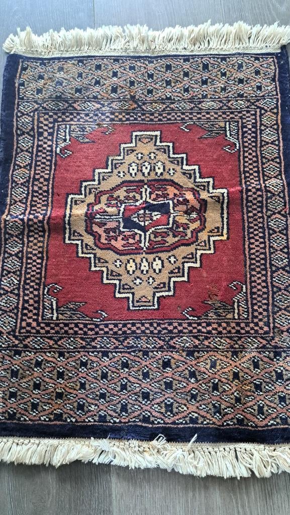 Handgeknoopt Oosters Tapijt - Bukhara Sup (56x43 cm), Minder dan 50 cm, Gebruikt, 50 tot 100 cm, Ophalen of Verzenden