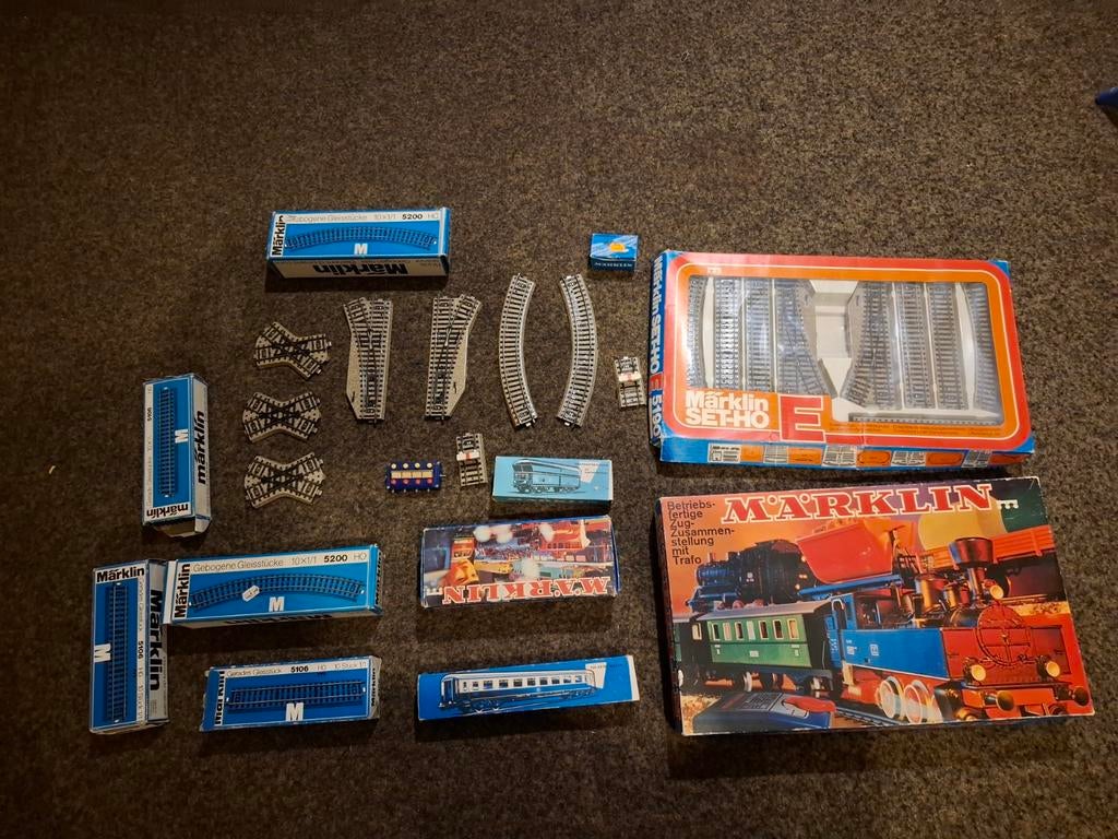 Märklin HO treinset + rails + wissels + trafo – complete set, Hobby en Vrije tijd, Ophalen, Wisselstroom, Märklin, Gebruikt