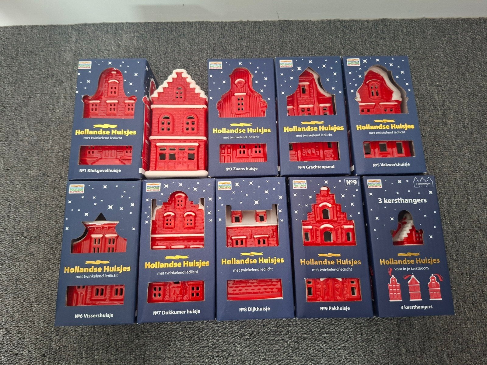 Hollandse Huisjes  postcodeloterij set, Ophalen, Rood, Steen/keramiek, Landelijk