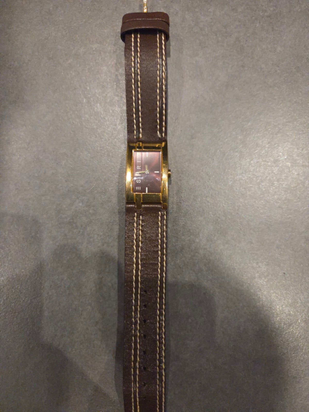 Esprit dameshorloge met bruin leren bandje, Overige merken, Overige materialen, Leer, Polshorloge