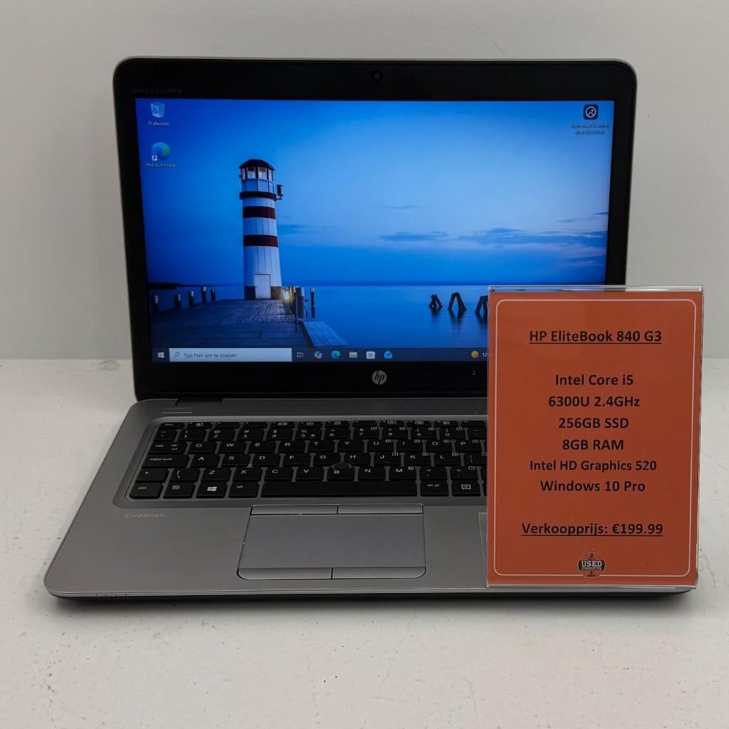 HP EliteBook 840 G3 Laptop | i5-6300U 8GB RAM 256GB, Hp, 256 GB, 2 tot 3 Ghz, Qwerty