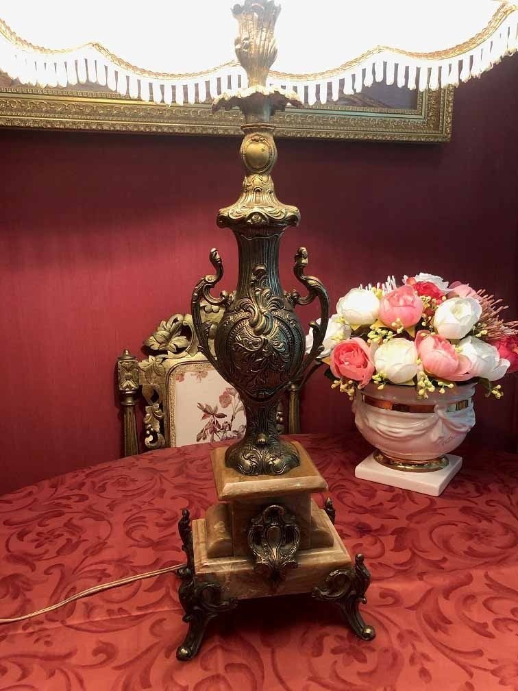 Grote tafellamp / staande lamp antiek barok goud, Antiek en Kunst, Ophalen of Verzenden