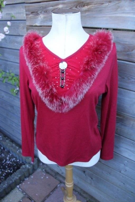 Trui dun rood Bin Yan Fushi mt Xl Vaste prijs, Bin Yan Fushi, Maat 46/48 (XL) of groter, Ophalen of Verzenden, Zo goed als nieuw