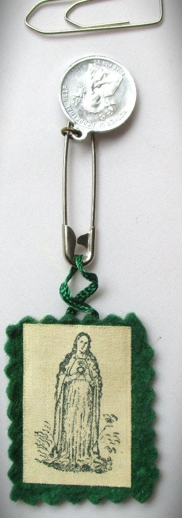 Devotie~RK~Vintage Katholiek devotievoorwerp met munt~RK, Verzamelen, Ophalen of Verzenden, Zo goed als nieuw, Overige typen, Christendom | Katholiek