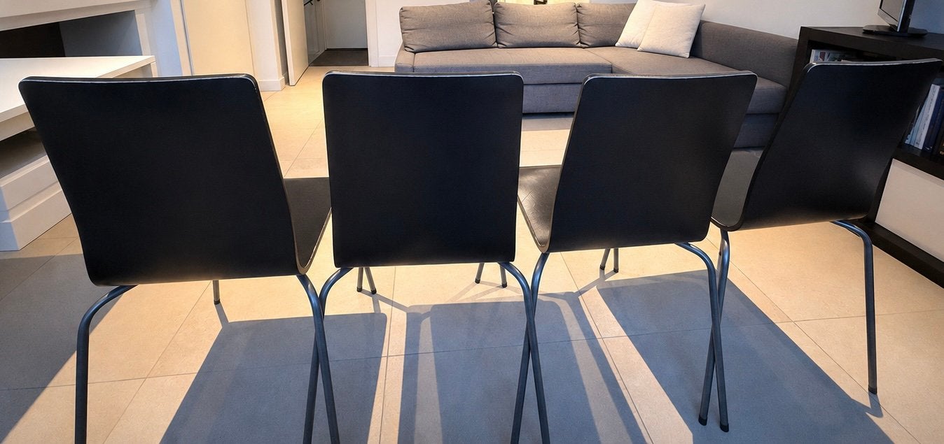 iKEA Set 4 Black Chairs – Modern Scandinavian Style, Ophalen, Gebruikt, IPS, Ultra HD (4K)