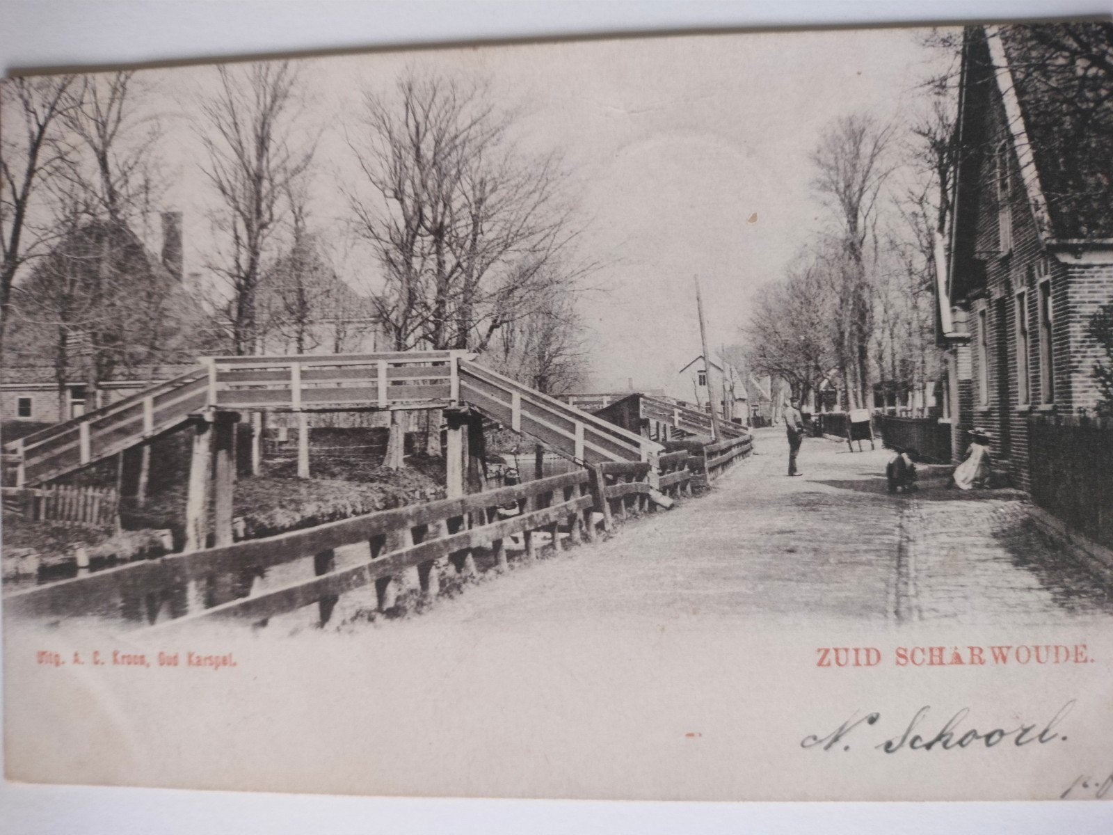 Zuid Scharwoude - Oude Ansichtkaart (1902), Ophalen of Verzenden, Voor 1920, Gelopen, Noord-Holland