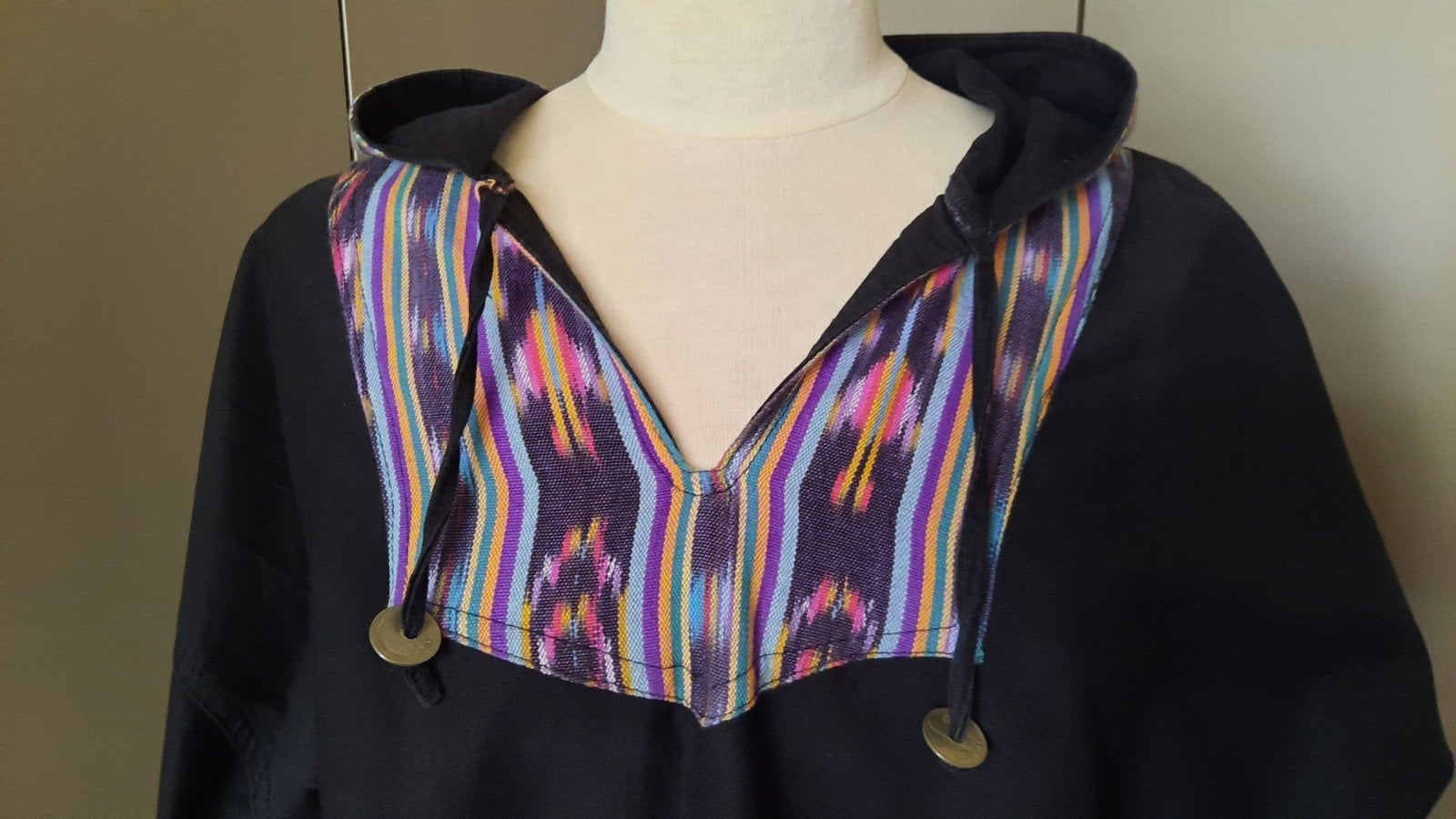 Trui Hoodie Guatemala zwart Hippie Festival XL, Ophalen of Verzenden, Zo goed als nieuw, Maat 46/48 (XL) of groter, Zwart
