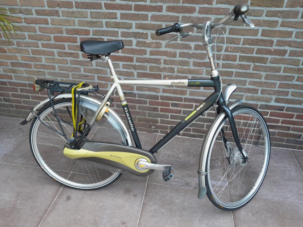 Degelijke Gazelle (stationfiets) met versnellingen, Ophalen, Gebruikt, Velgrem, Versnellingen