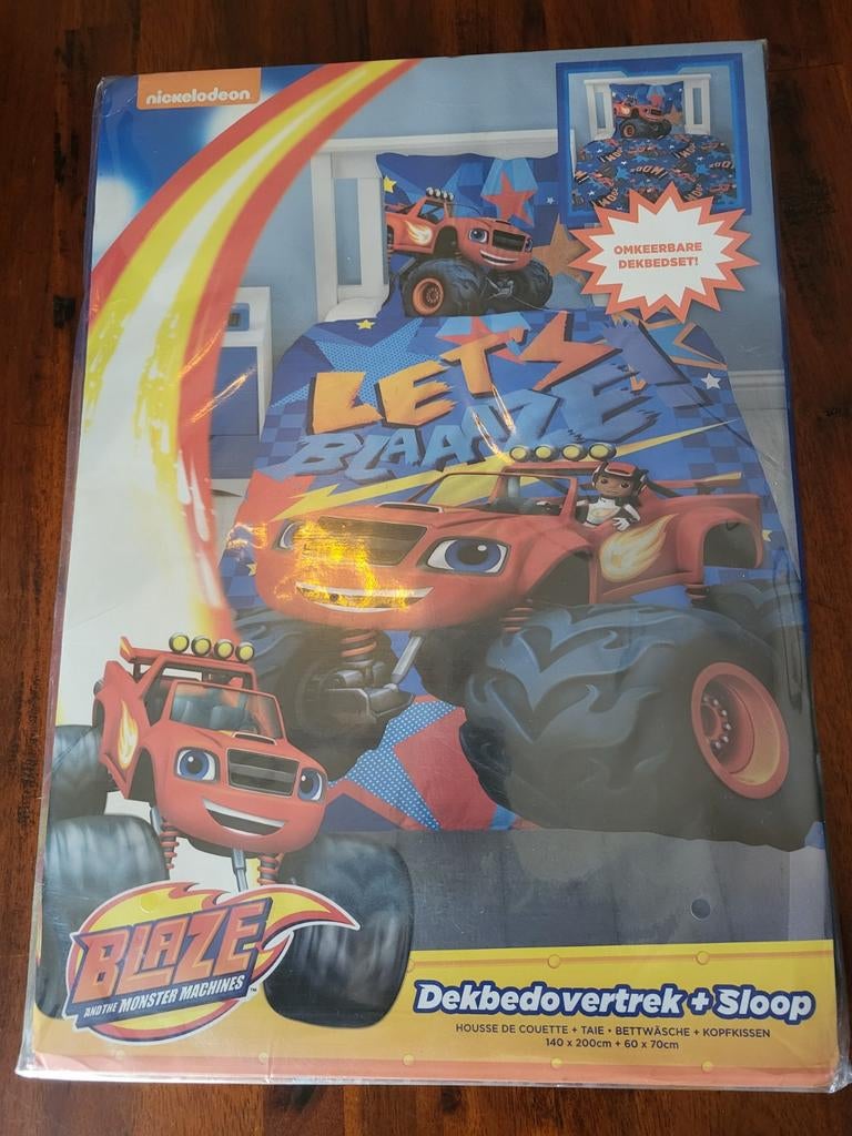 Blaze en de Monsterwielen eenpersoons dekbed - Nieuw, Eenpersoons, Wit, Nieuw, Ophalen of Verzenden