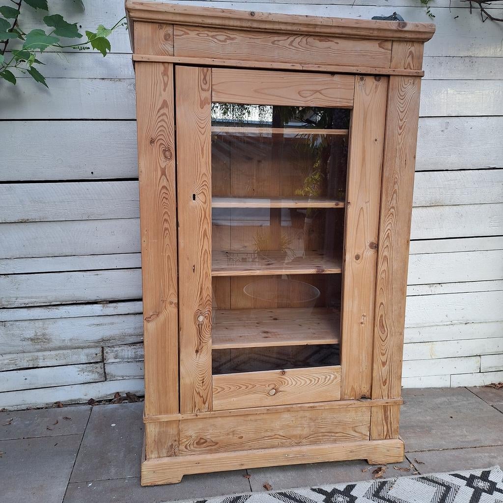 Oude Grenen Houten Kast, Ophalen, Gebruikt, 100 tot 150 cm, 150 tot 200 cm