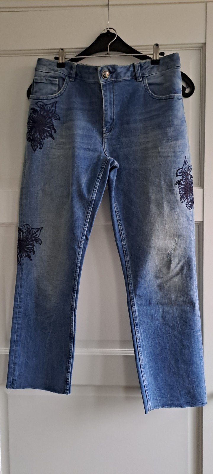 Mos Mosh spijkerbroek met applicatie, maat 40, Mos Mosh, Blauw, Ophalen of Verzenden, W30 - W32 (confectie 38/40)
