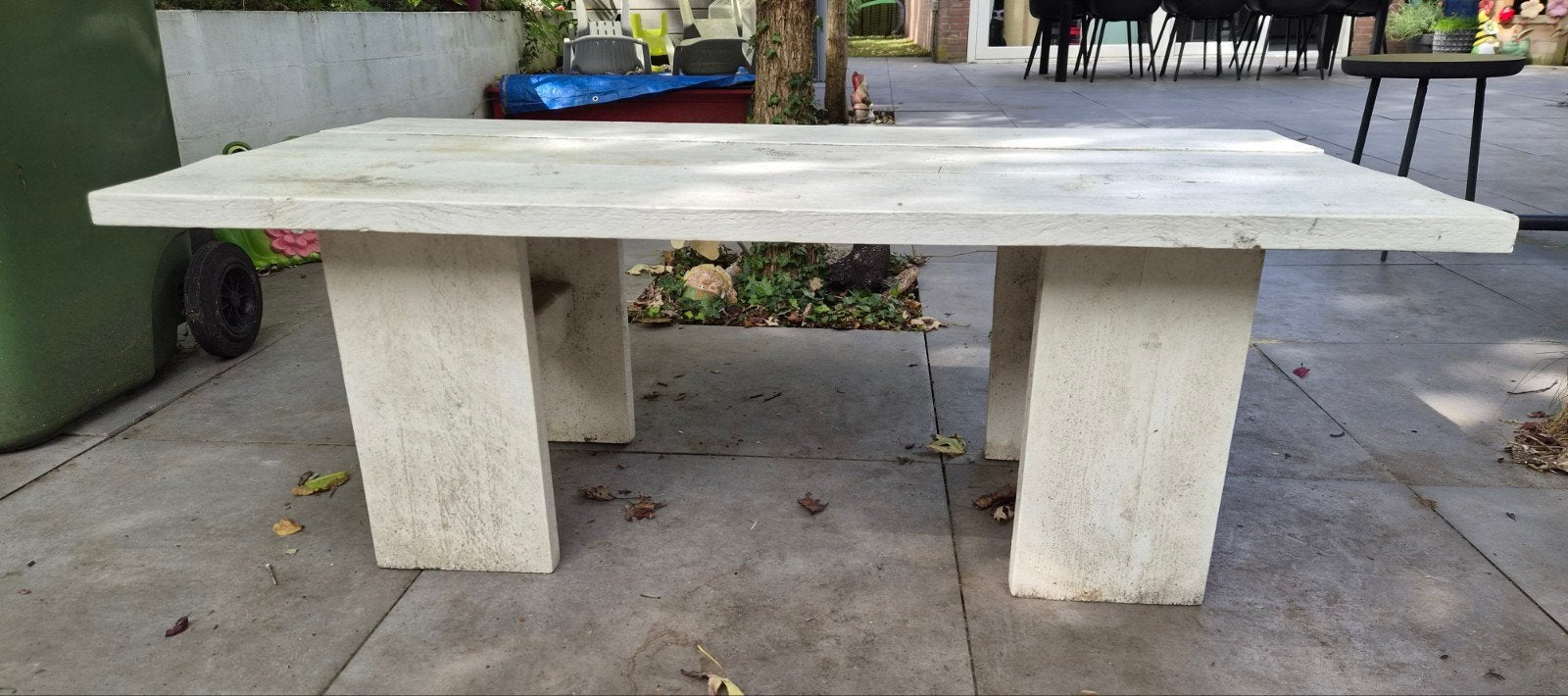 steigerhouten buitentafel, Ophalen, Gebruikt, Rechthoekig, Hout