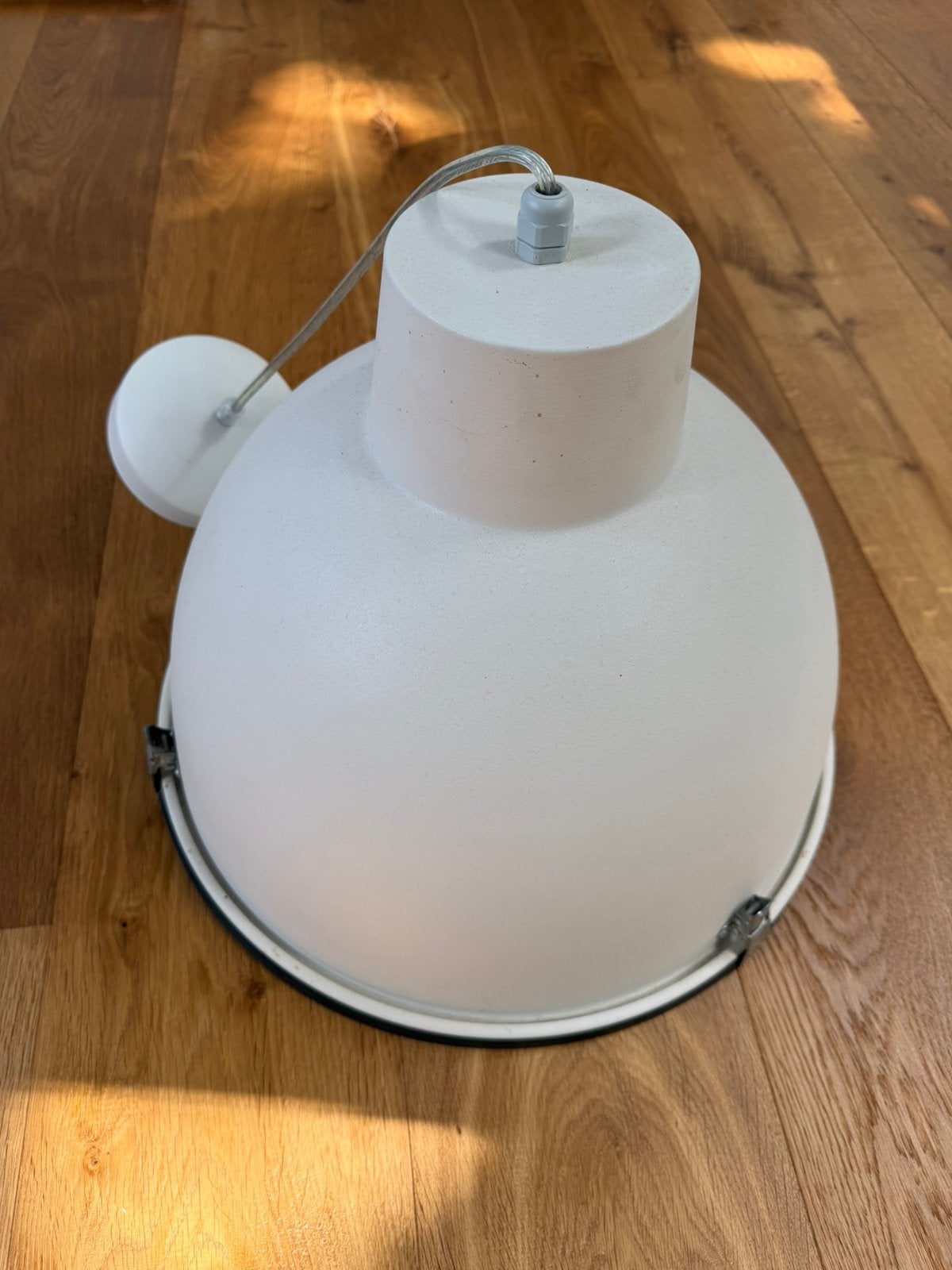 Industriële hanglamp ø 41,5 cm., Ophalen, Gebruikt, E27 (groot), Glas