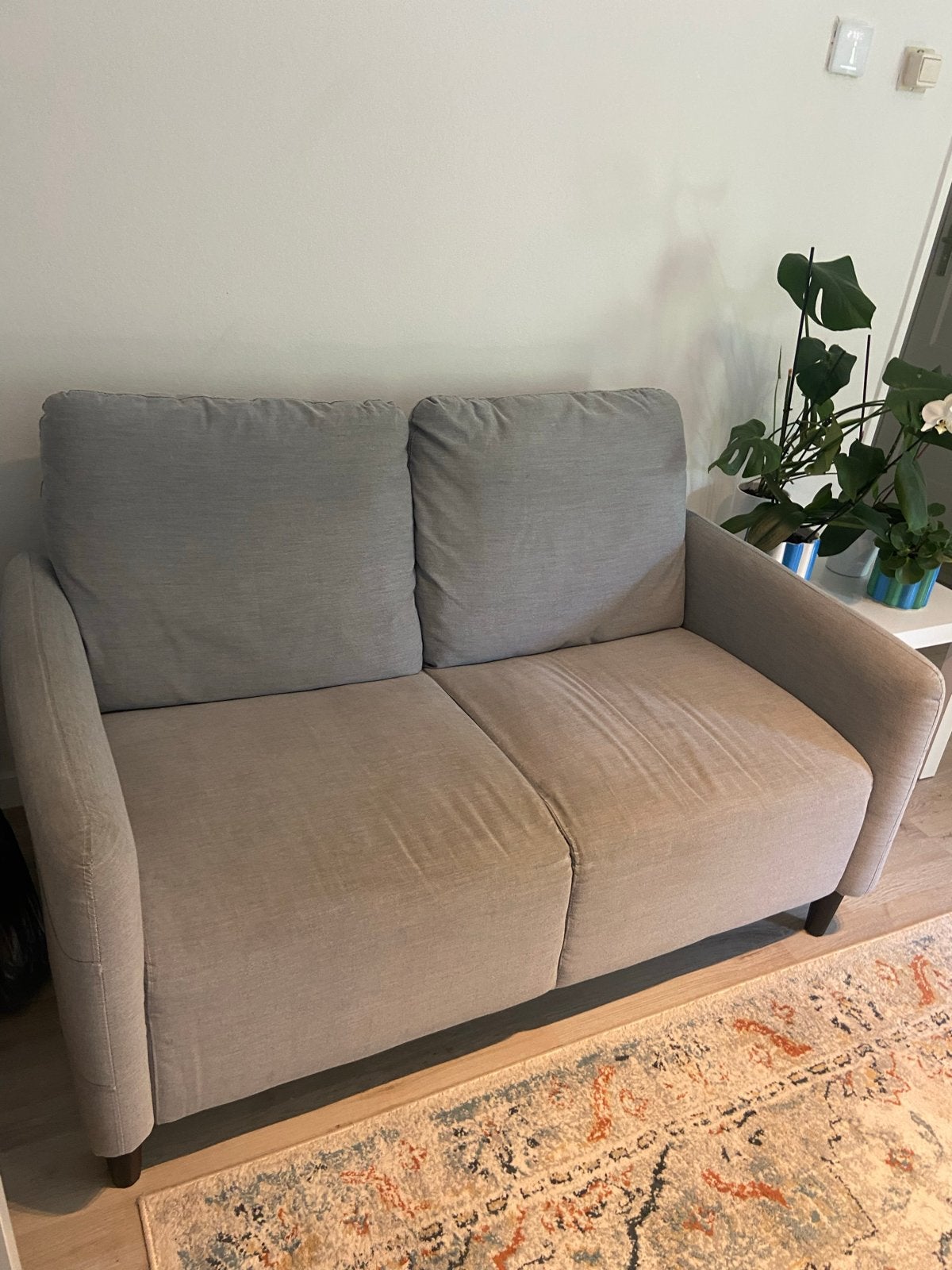 IKEA ANGSERSBY 2-zitsbank, Knisa lichtgrijs, Ophalen, Gebruikt, 150 tot 200 cm, Tweepersoons