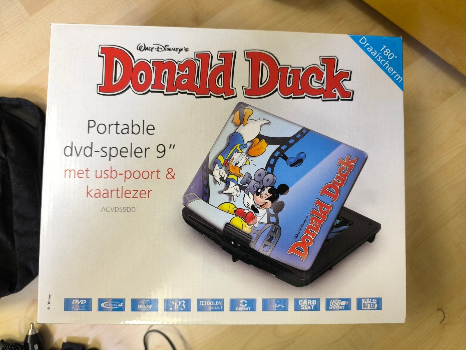Donald Duck Portable DVD-speler 9 inch met USB en kaartlezer, Audio, Tv en Foto, Draagbaar, Nieuw, Ophalen, Overige merken