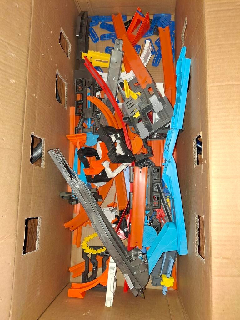 Grote Hot Wheels Racebaan Collectie met Accessoires, Ophalen, Hot Wheels, Handmatig, Met looping