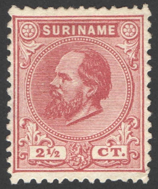 Suriname NVPH nr 3 ongebruikt Koning Willem III 1873, Ophalen of Verzenden, Postfris