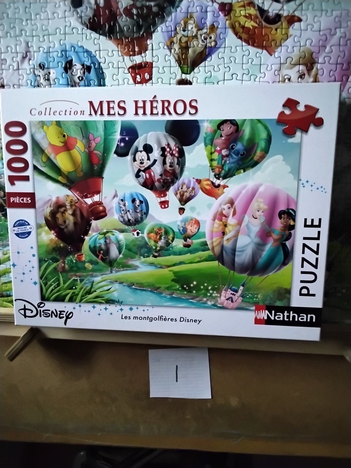 Disney puzzel luchtballonnen 1000st zgan, Ophalen of Verzenden, 500 t/m 1500 stukjes, Zo goed als nieuw