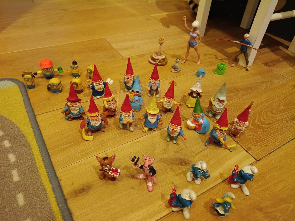 Vintage David de kabouter Smurfen Pink Panther Tom Minions, Verzamelen, Poppetjes en Figuurtjes, Ophalen of Verzenden, Zo goed als nieuw