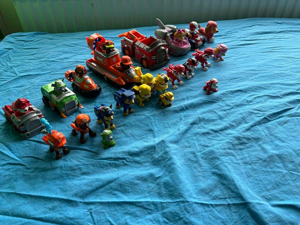 Brandweerman Sam, Paw Patrol en diverse voertuigen, Ophalen of Verzenden, Gebruikt, Handmatig, Overige merken