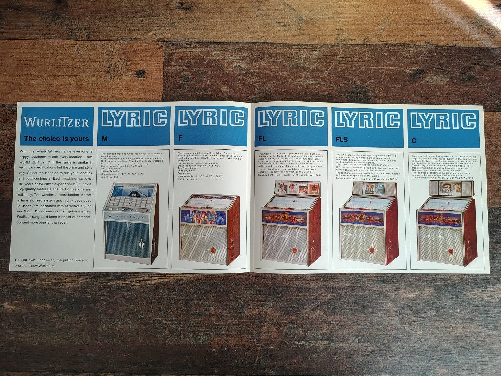 Folder: Wurlitzer Lyric (1966) jukebox, Verzenden, Gebruikt, 1950 tot 1960, Seeburg