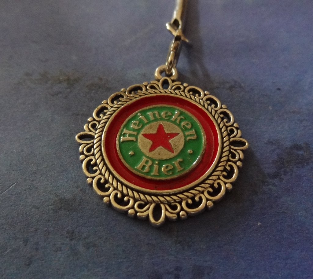 Heineken Bier Metalen Sleutelhanger, Verzamelen, Verzenden, Gebruikt, Overige typen, Heineken