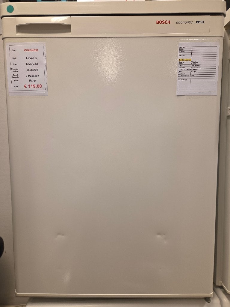 vrieskast - Bosch - tafelmodel - 4 lades, Witgoed en Apparatuur, Gebruikt, Nl-infocentrum-bosch@bshg.com, Minder dan 60 cm, Vrijstaand