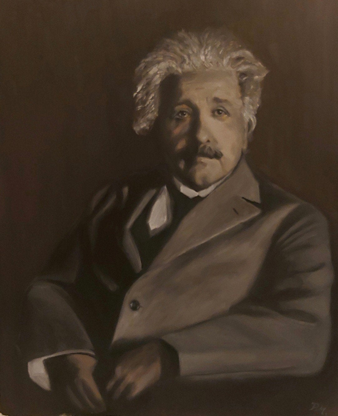 schilderij Albert Einstein, Ophalen of Verzenden