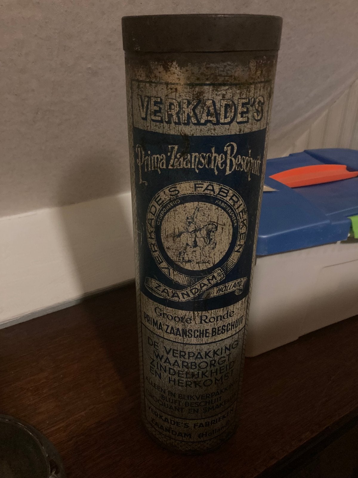 Antieke Verkade beschuitbus - Prima Zaansche Beschuit, Ophalen of Verzenden