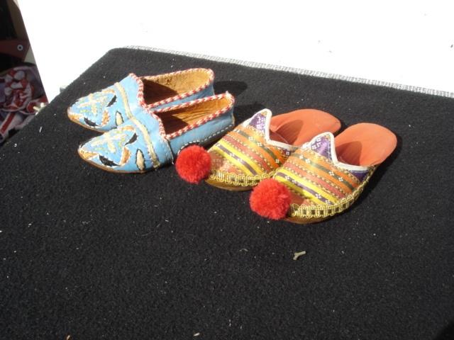 Brocante twee paar Oosterse/Turkse kinder- sloffen/ schoenen, Ophalen of Verzenden