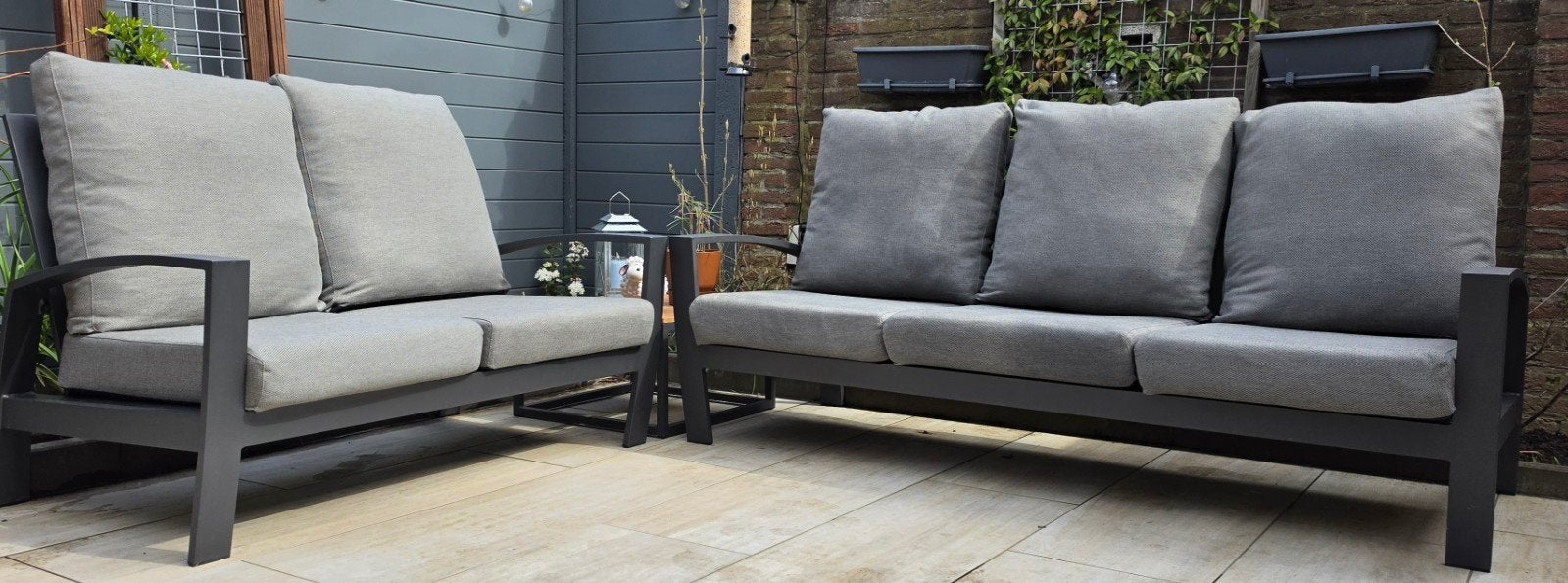Te koop loungeset, Tuin en Terras, Ophalen, 5 zitplaatsen, Aluminium, Zo goed als nieuw