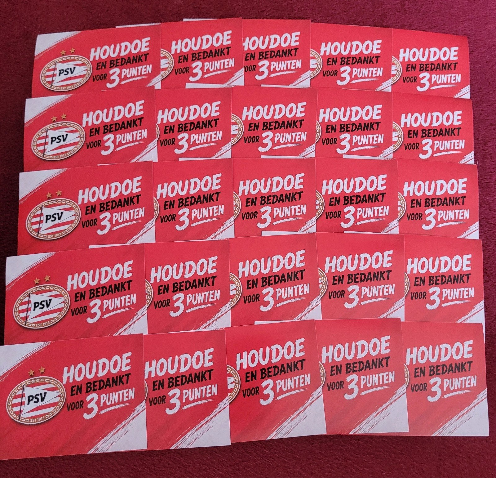 Nieuwe PSV stickers - 'Houdoe en bedankt voor 3 punten', Ophalen of Verzenden, Nieuw, Sport