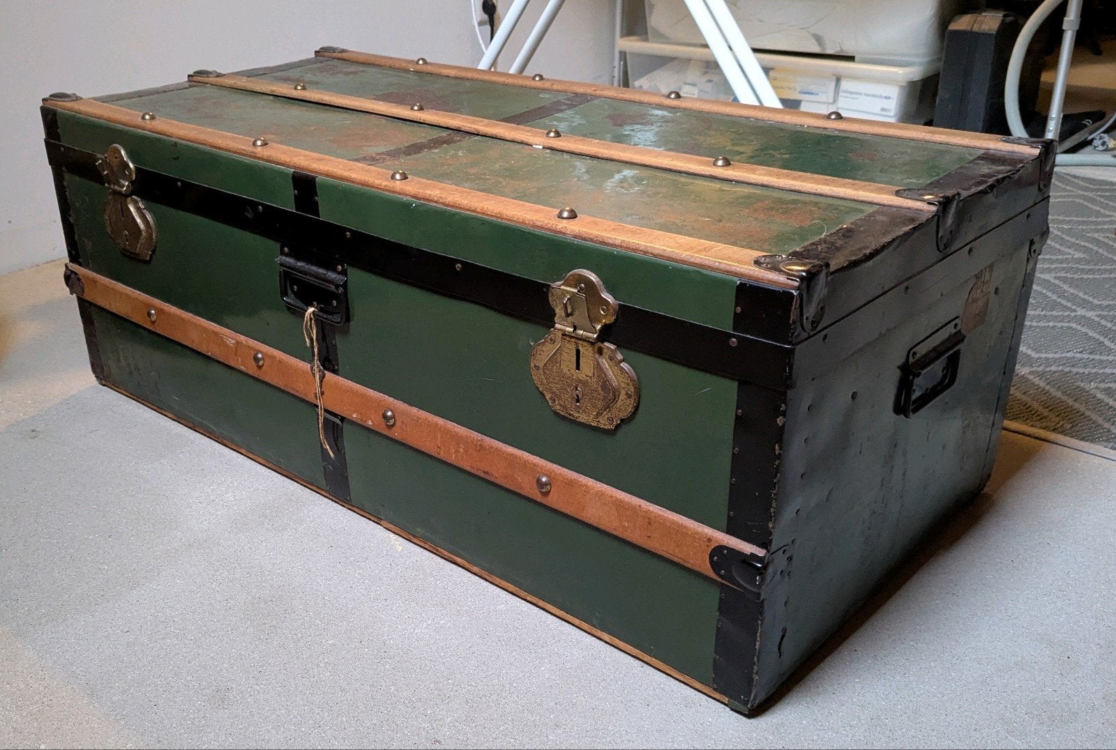 Dekenkist/legerkist/scheepskist Antiek, Huis en Inrichting, Woonaccessoires | Kisten, Ophalen, Gebruikt, 100 tot 150 cm, 5 – 50