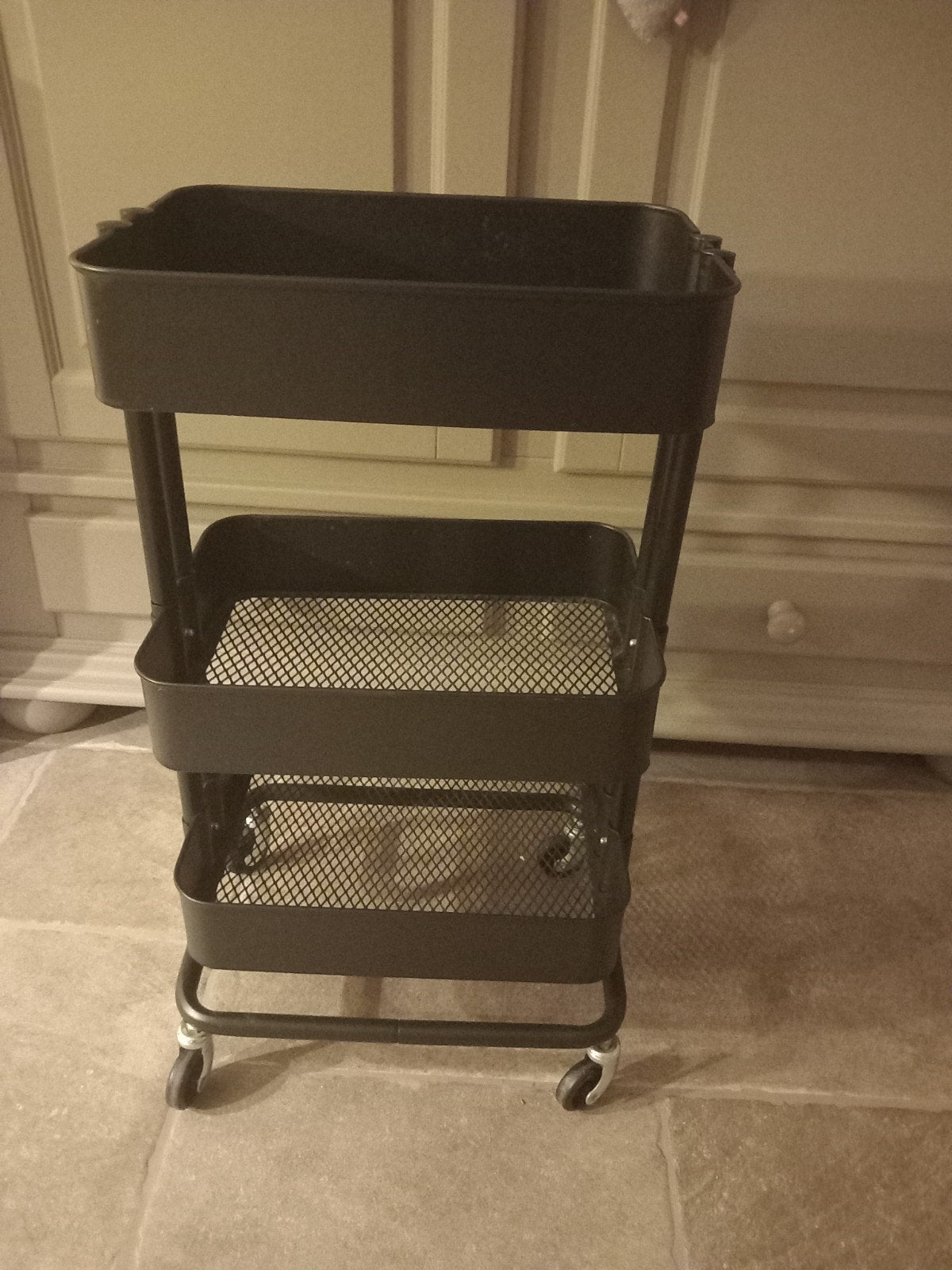 IKEA RÅSKOG Roltafel - Zwart, 3 Niveaus, Ophalen, Gebruikt