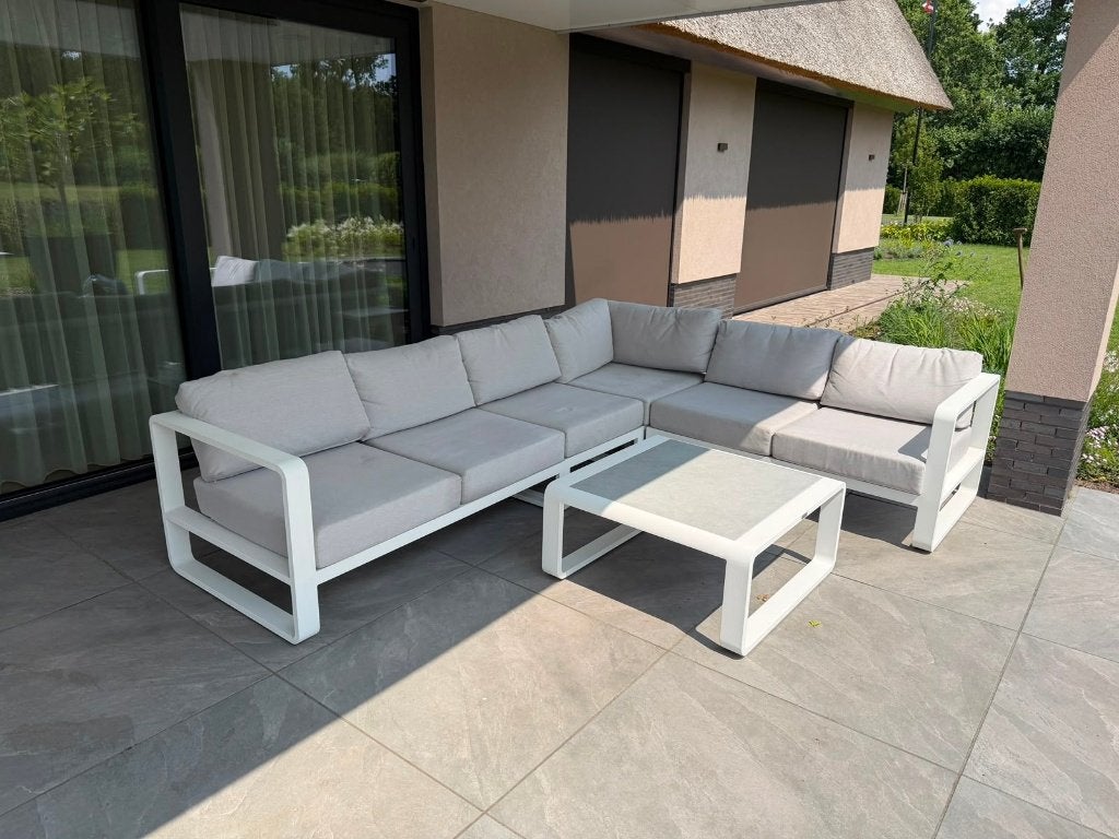 Luxe loungeset Taste 4SO met bijhorende tafel wit, Tuin en Terras, Ophalen, 5 zitplaatsen, Bank, Zo goed als nieuw